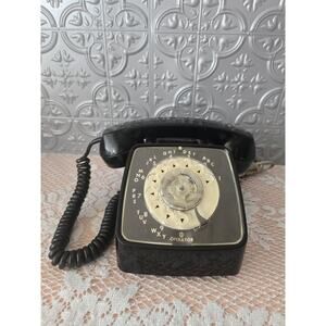 VTG GTE General Telephone Automatic Electric Black Rotary Dial Telephone Works!